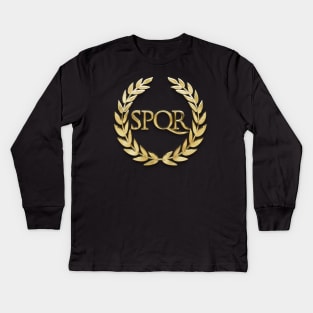 SPQR - Senatus Populusque Romanus – Percy Jackson inspired design Kids Long Sleeve T-Shirt